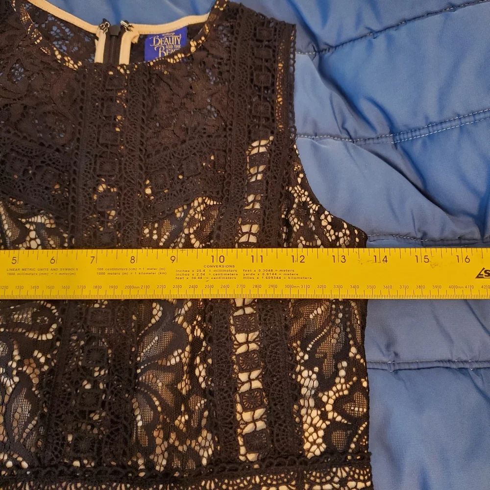 Beauty & the Beast Black Lace Sleeveless Dress Size Small - Picture 5 of 7
